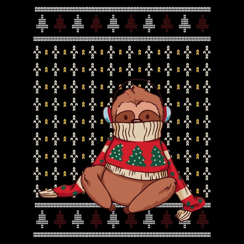 Paresseux mignon sur un pull de Noël laid