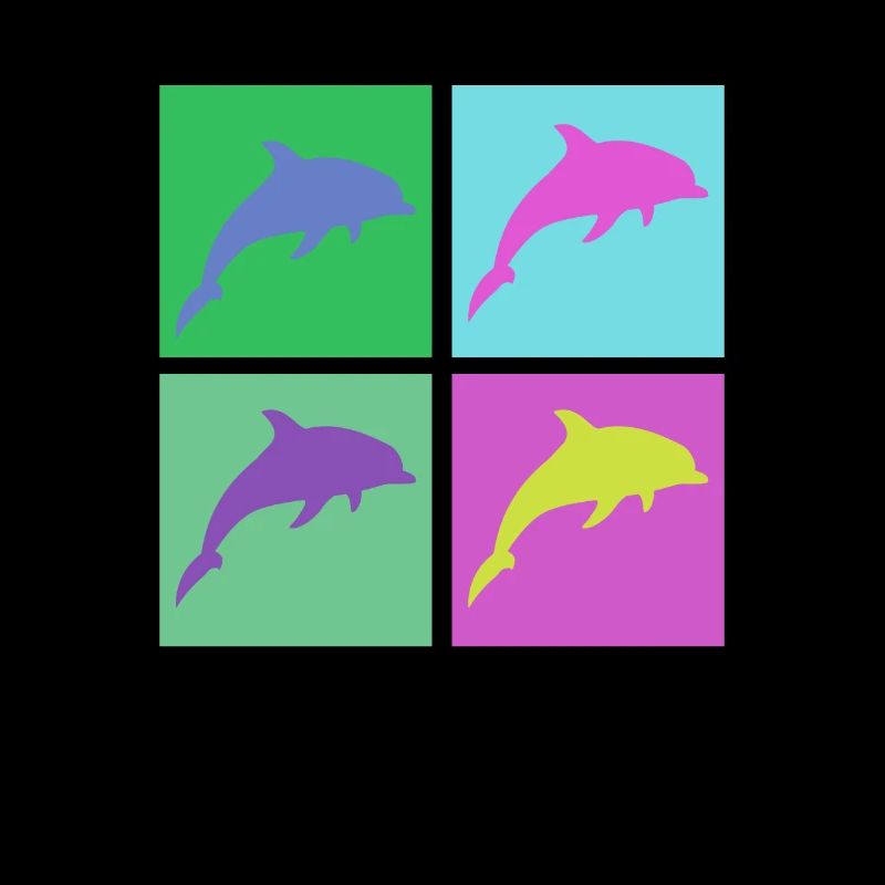 Colorful dolphins in pop art style