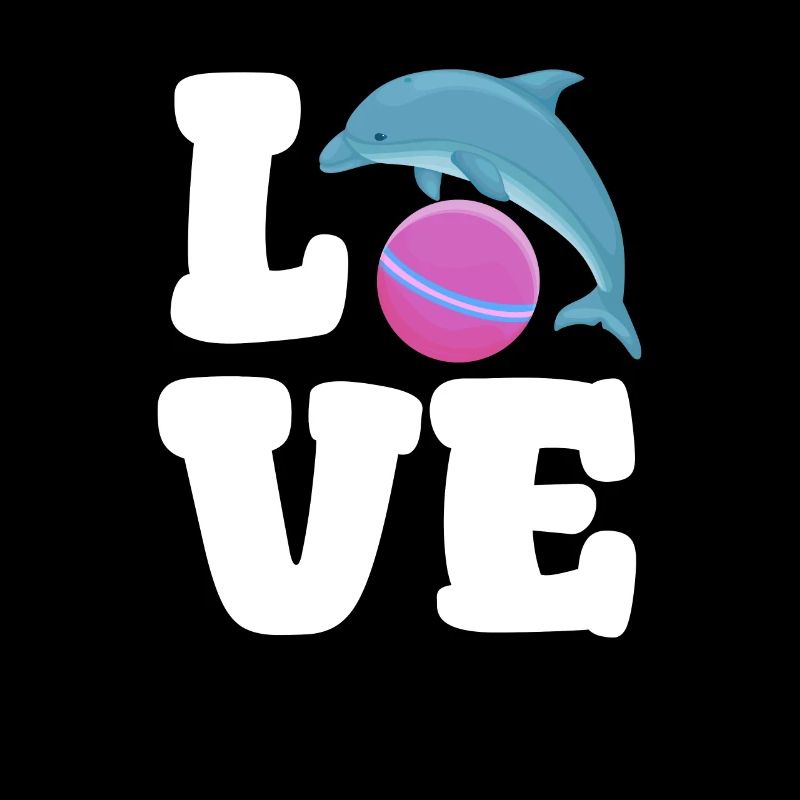 Amour Dauphin Avec Boule Mignon Océan