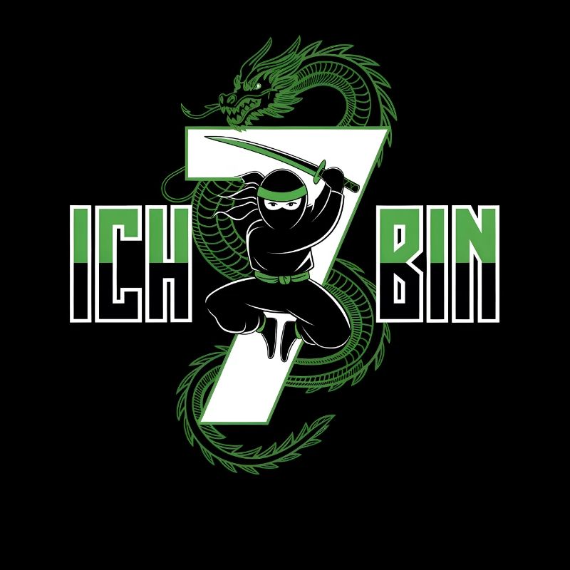 Ich Bin 7 Ninja Geburtstagsshirt