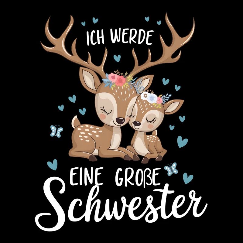 Ich werde eine große Schwester Reh Rehe