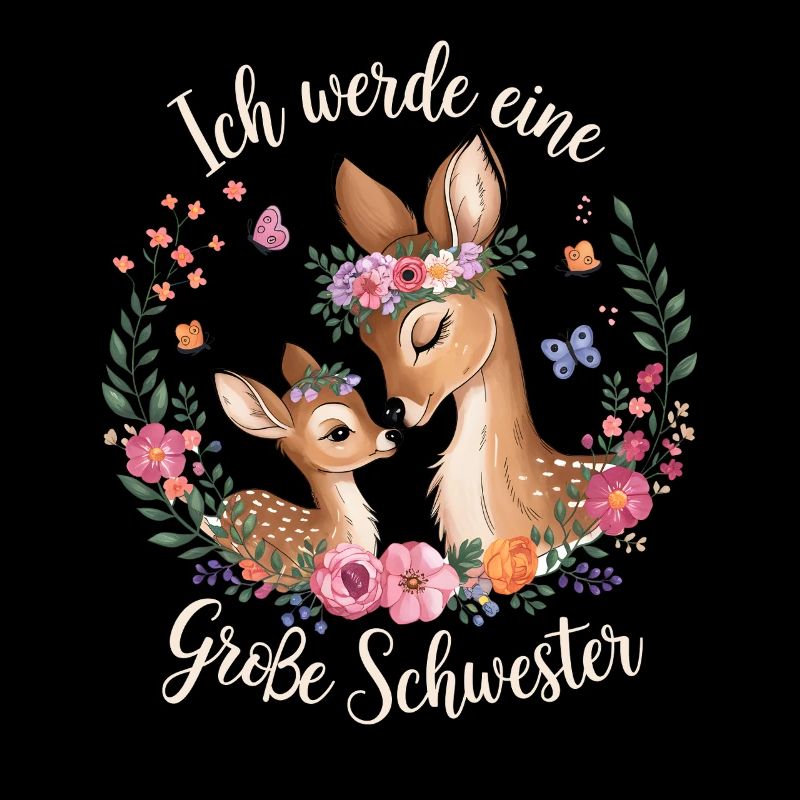 Ich werde eine große Schwester Reh Rehe