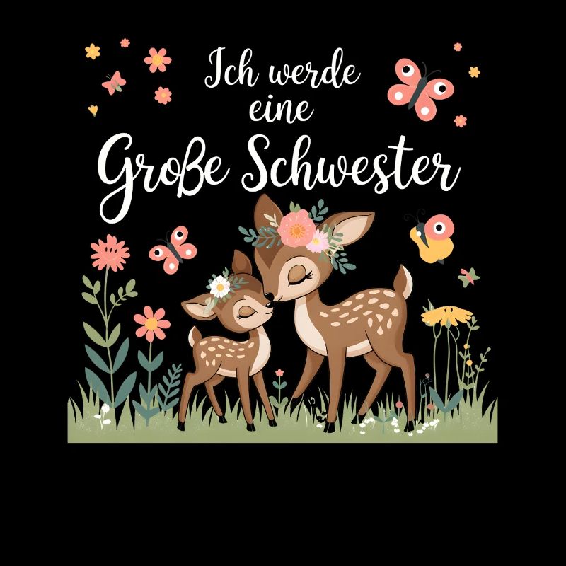 Ich werde eine große Schwester Reh Rehe