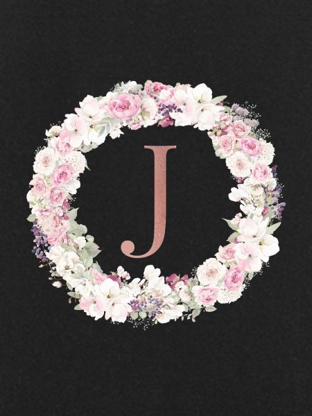 Customizable Monogram J Wreath