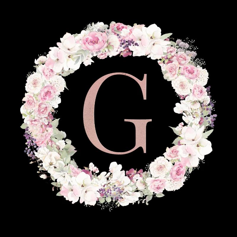 Customizable Monogram G Wreath