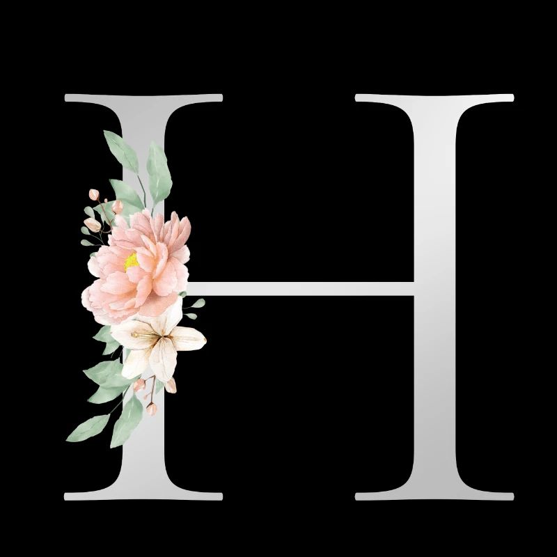 Customizable Monogram H Floral