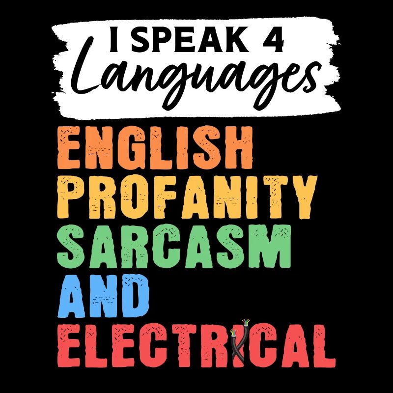 Ich spreche 4 Sprachen Englisch Schimpfwörter Sark
