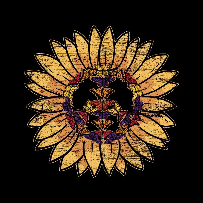 Peace sunflower 70s