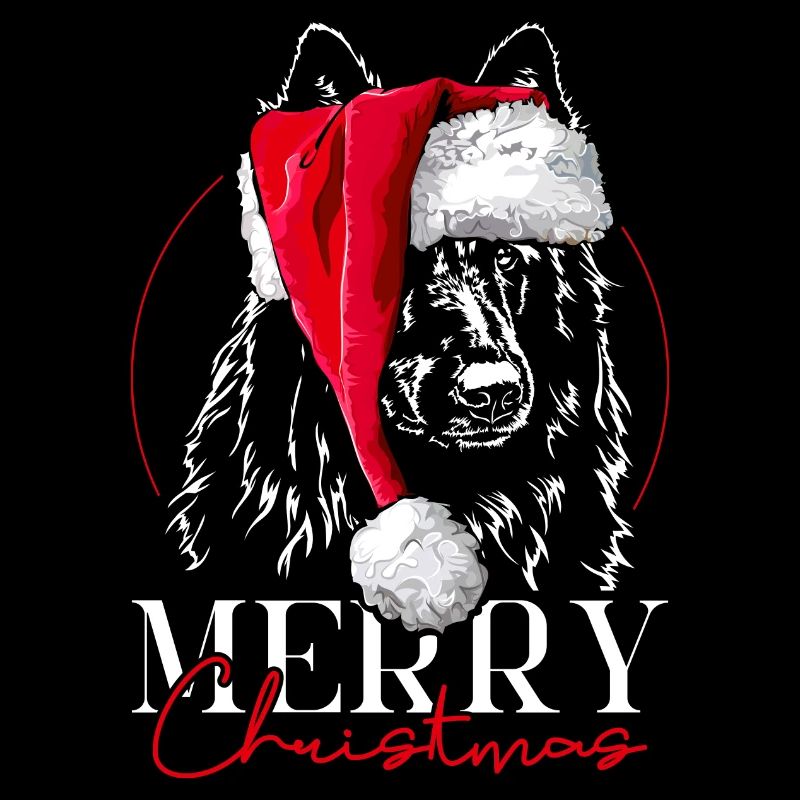 Santa GROENENDAEL Joyeux Noël Chiens Wilsigns