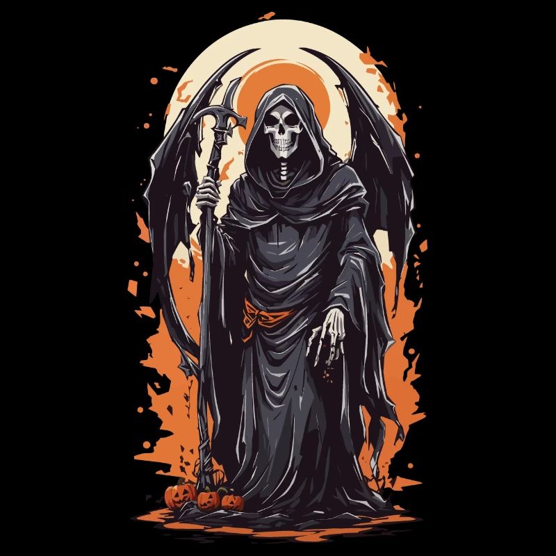 Winged Grim Reaper Halloween Horror Gothic
