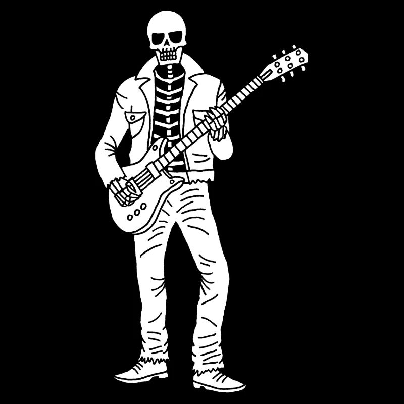 Squelette guitariste (blanc)