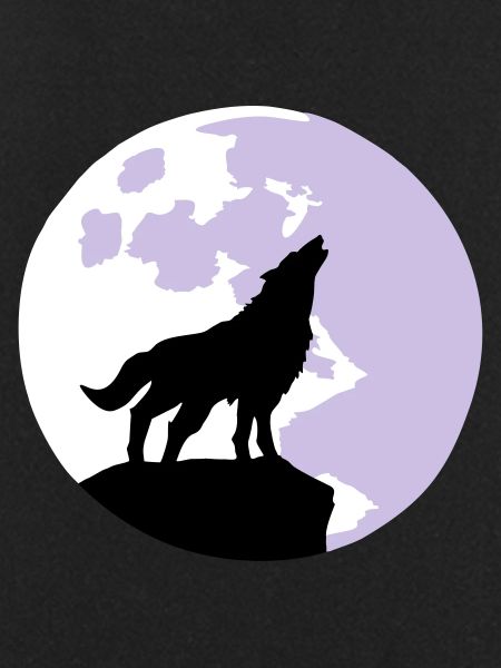 wolf and full moon