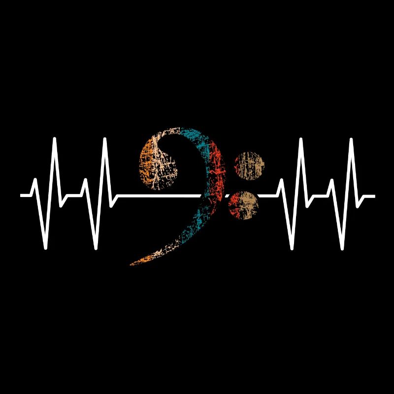 Bassschlüsssel mit Herzlinie