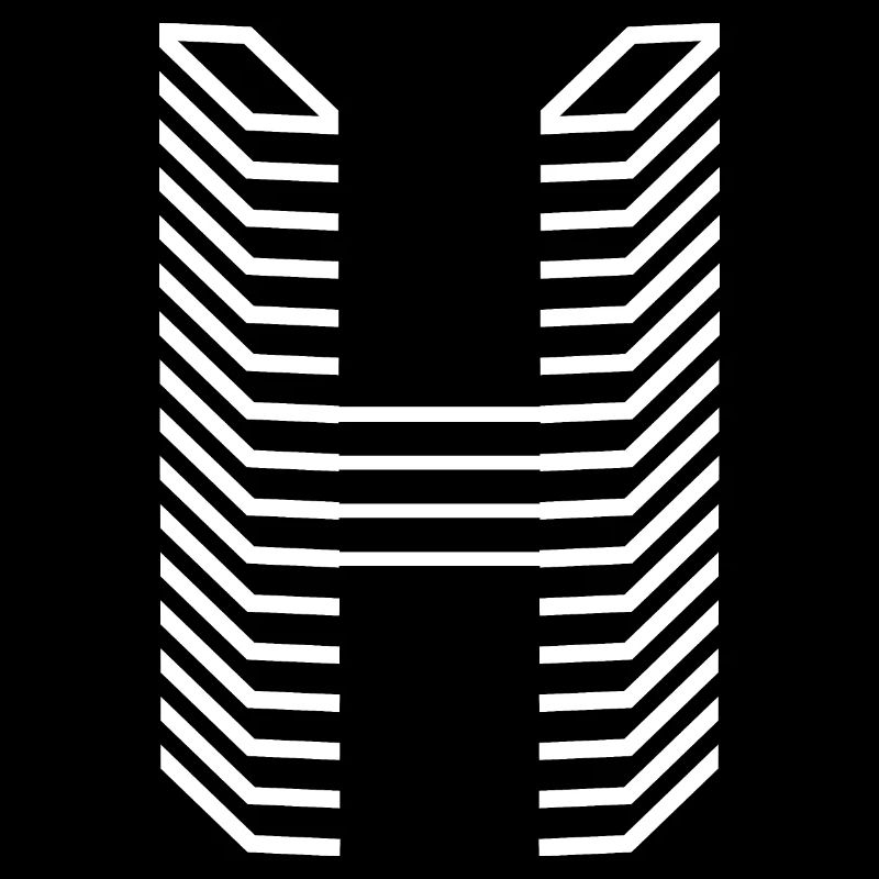 Unique Letter H Logo Design "White"