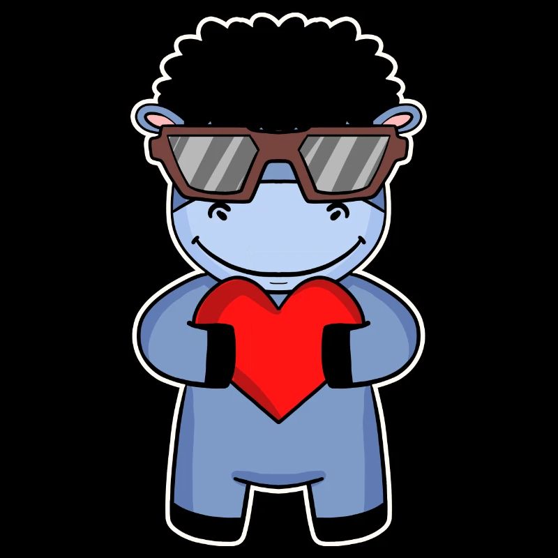 Donkey with sunglasses and heart