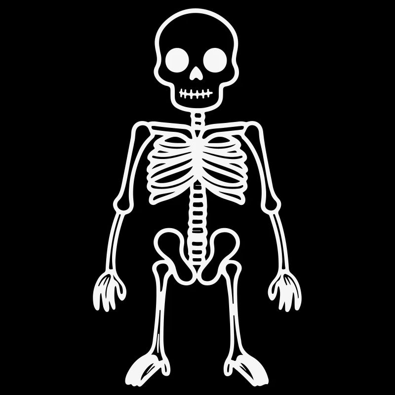 Skeleton motif in black and white