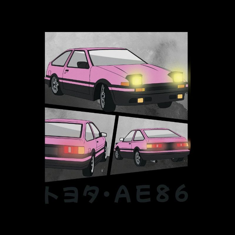 POP PINK CAR COMIC / POP UP HEADLIGHTS HATCHBACK