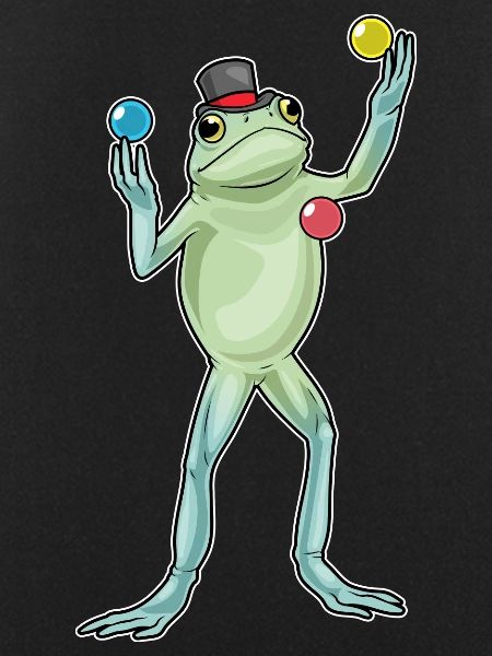 Frog juggler juggling