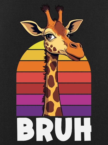 Bruh Giraffe Retro Sunset Meme