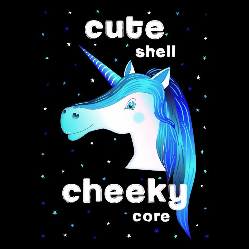 licorne bleue mignonne effrontée