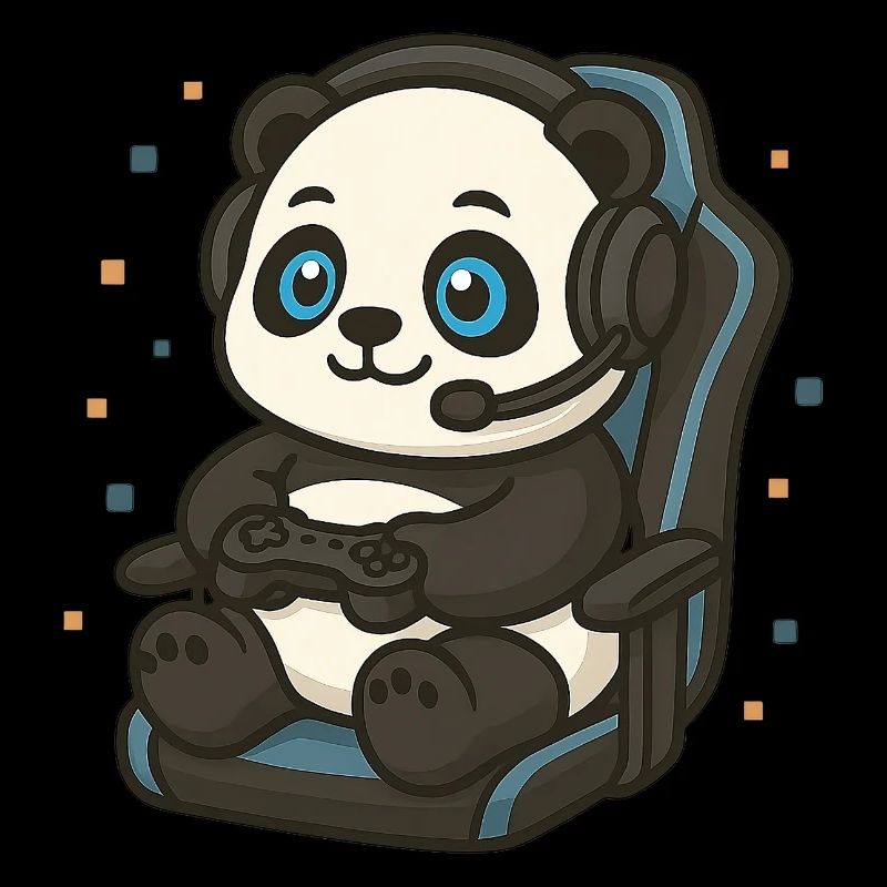 Gamingdesign – Zocker Panda mit Controller