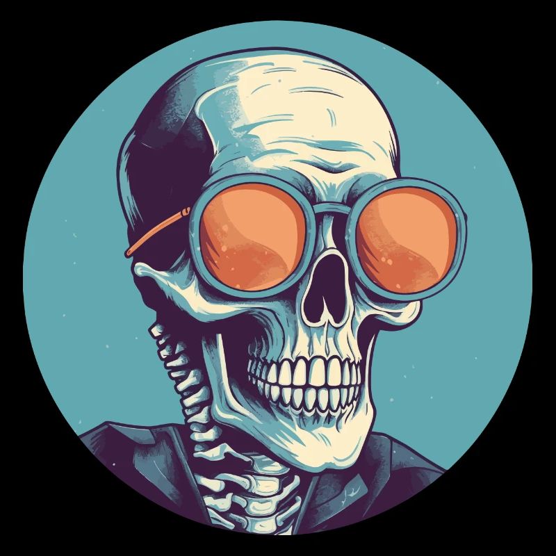 Skull with sunglasses, skull, skeleton