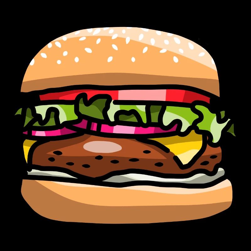 Comic Burger Hamburger Viande Steaky Cheese Tomate