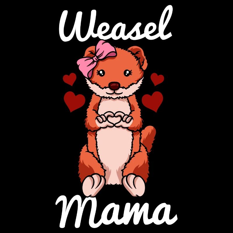 Weasel Mama Herz Wiesel Liebe Frettchenmama