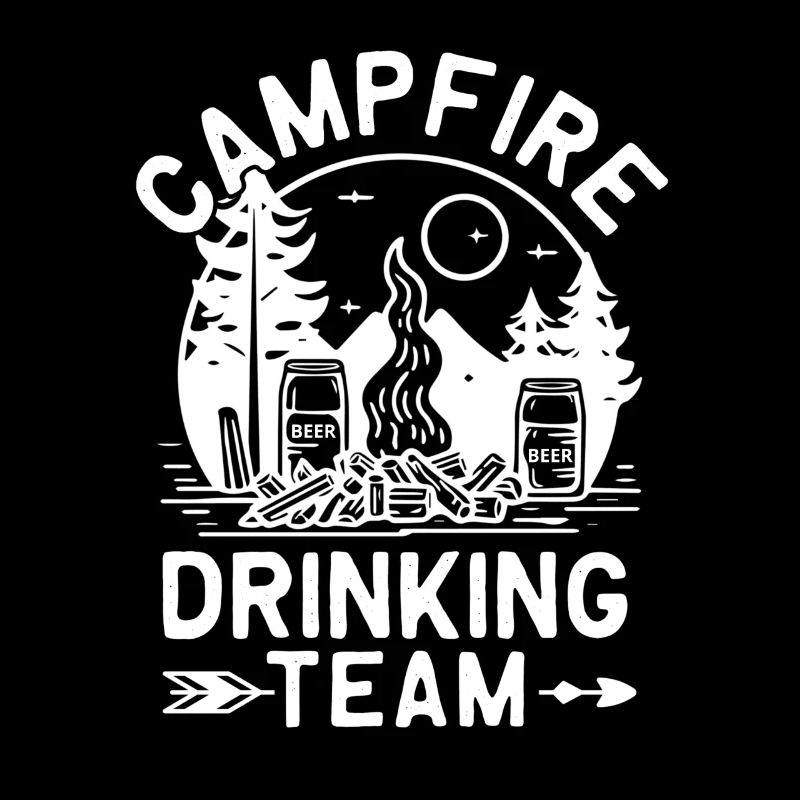 Équipe de buveurs de feu de camp, Camping amusant