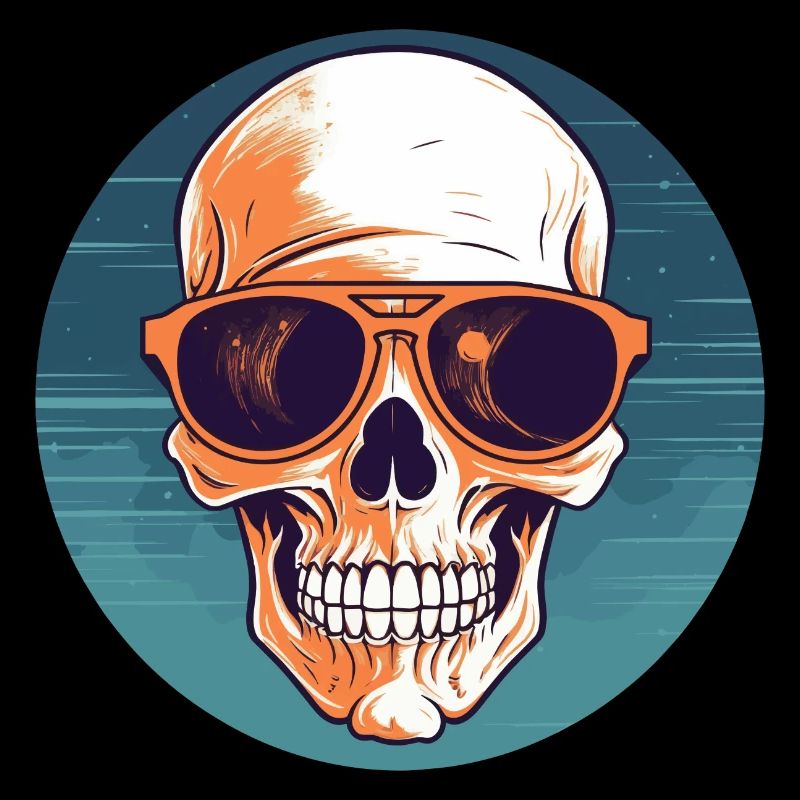 Skull with sunglasses, skull, skeleton