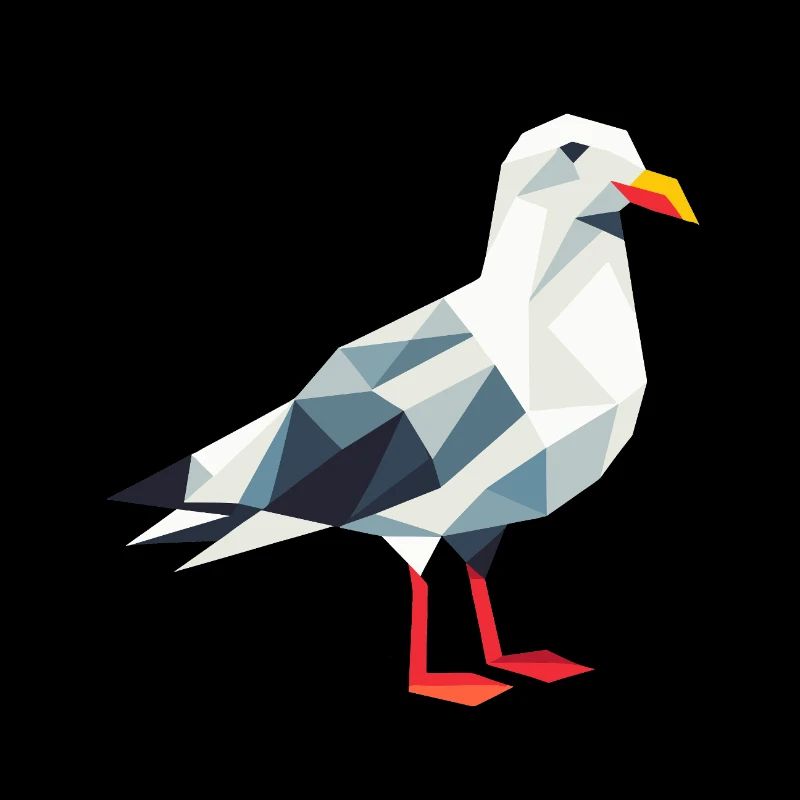 Comic North Sea Hamburg Polygon Seagull Bird Coast