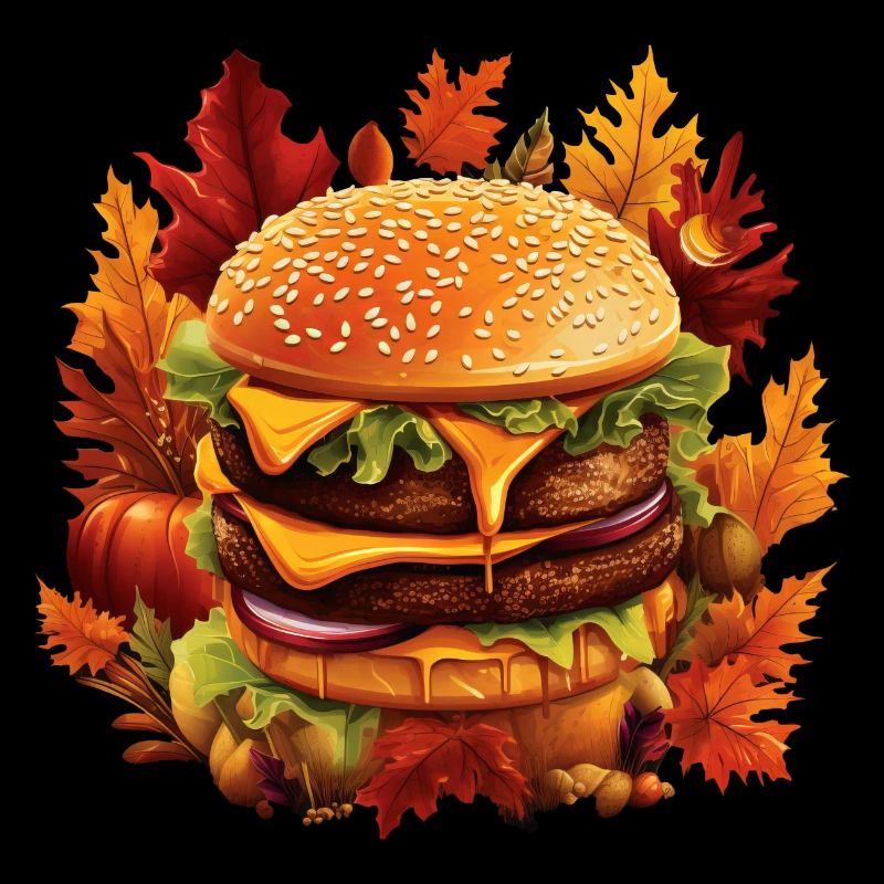 Hamburger d’automne: restauration rapide dans le feuillage