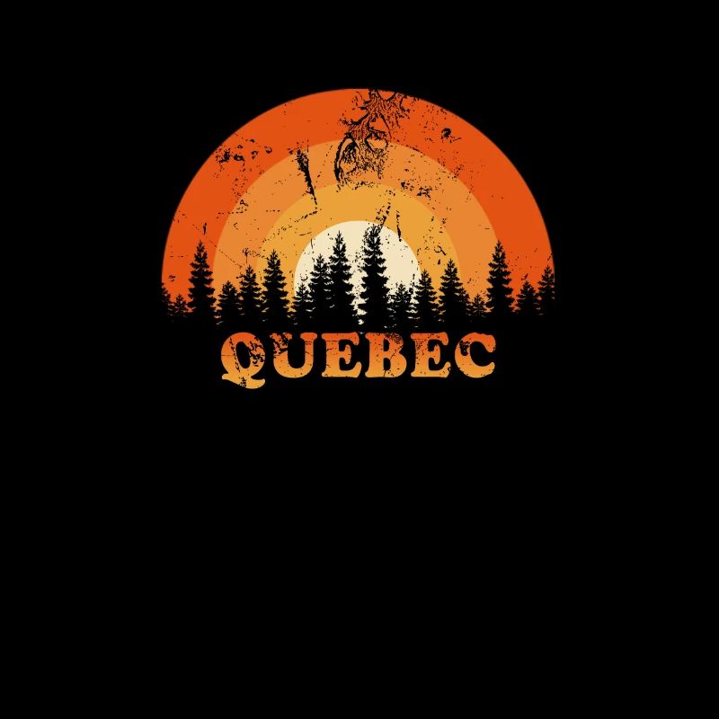 Vintage Québec Canada Fan rétro Cool coucher de soleil