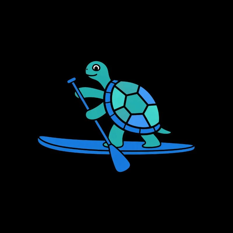 Tortue de mer mignonne paddle