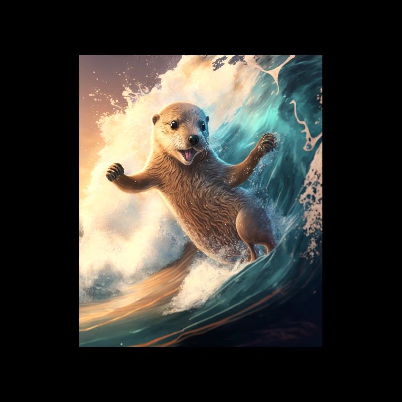 Beach Vibe Otter Cool Surfing Otter