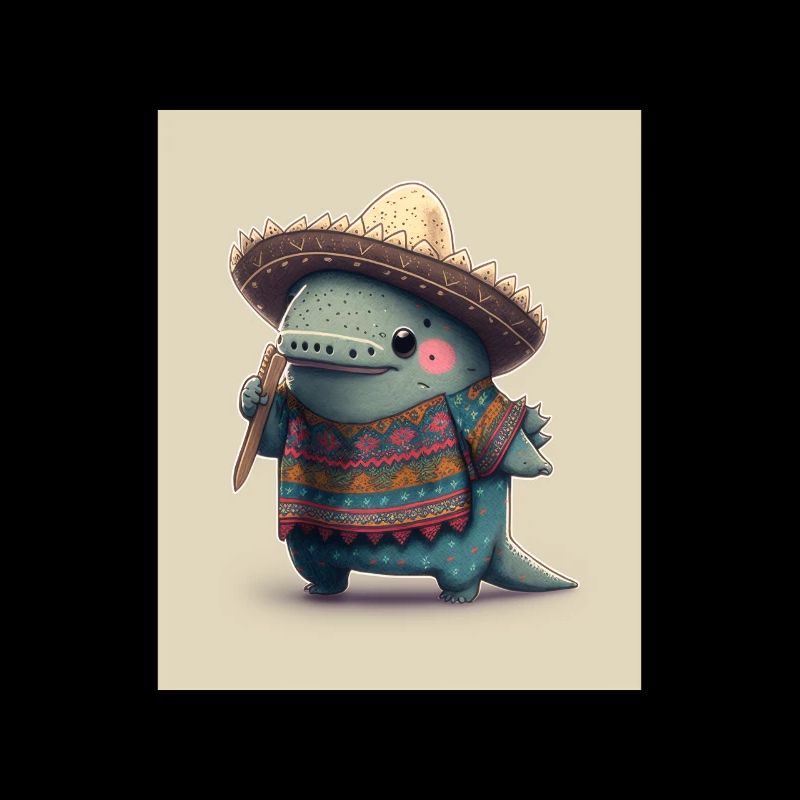 Poisson Mexicain Marche Kawaii Dabbing Mexicain