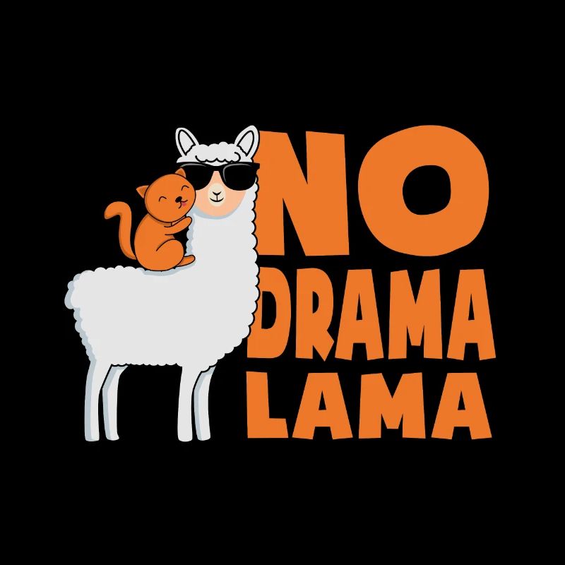 Lama sans drame avec cadeau chat drôle