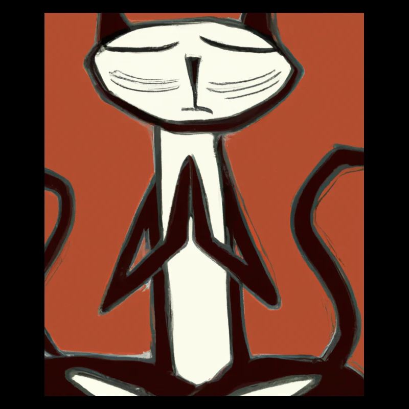 Portrait de chat méditant le cubisme de chat