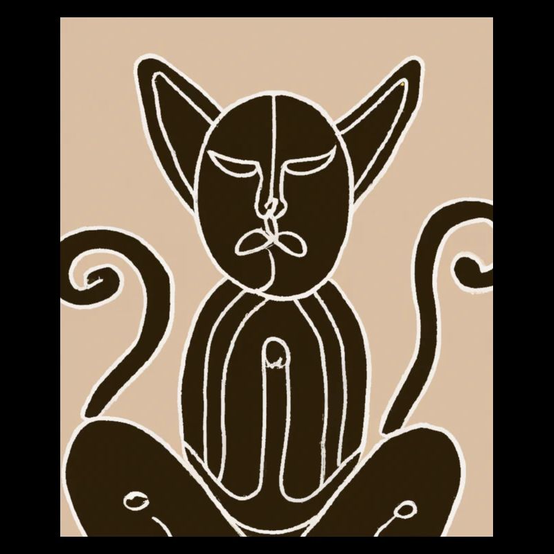 Portrait de chat Cubisme de chat Méditation