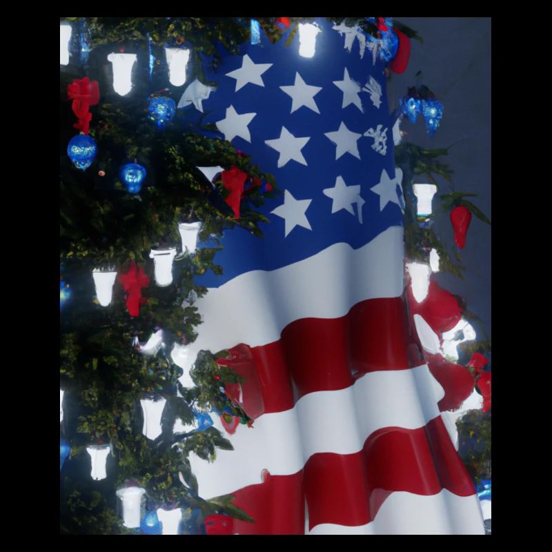 American Christmas Christmas Tree with US