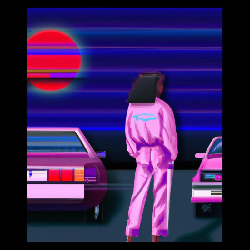 Vaporwave Esthétique Synthwave Car Anime Fille