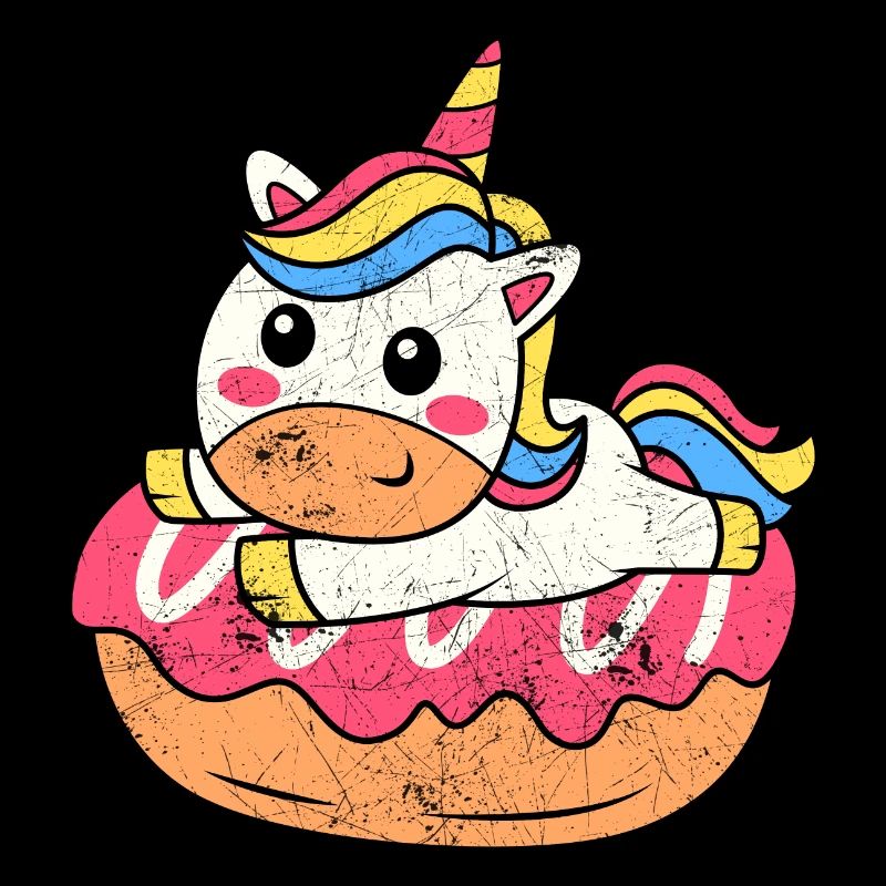 EINHORN EINHÖRNER PONY REGENBOGEN DONUT SÜß MOTIVE