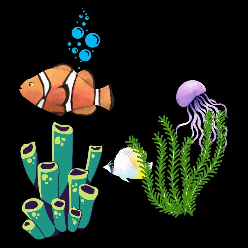 Coral Marine Life Underwater World Jellyfish Fish