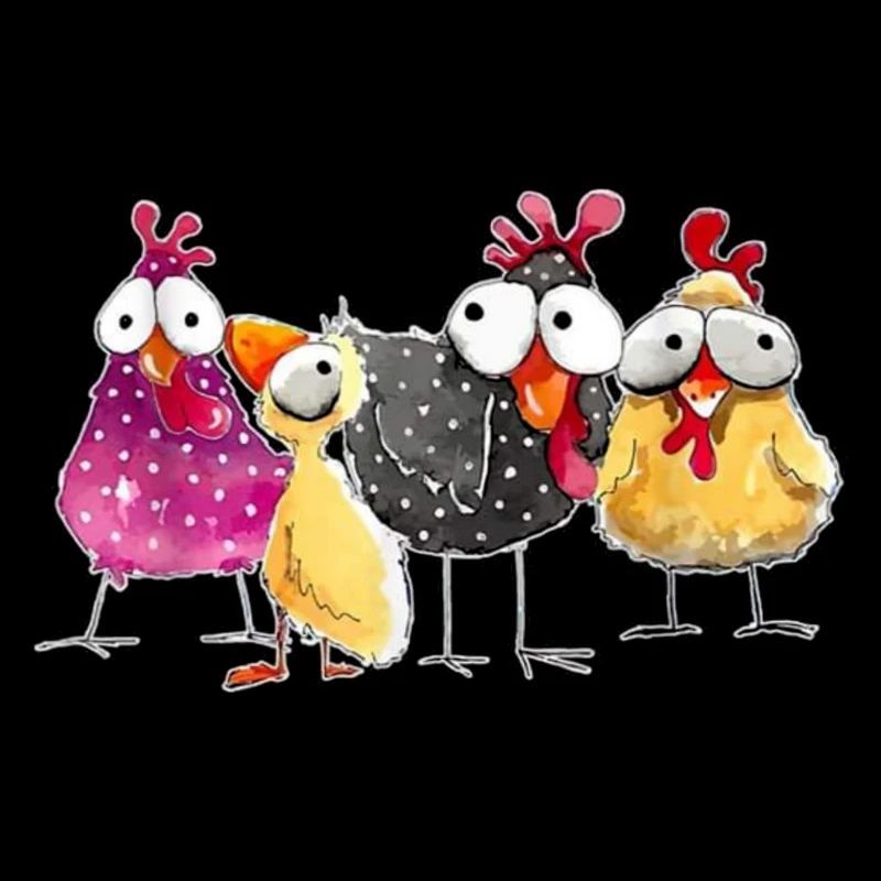 crazy chickens heap and chickens