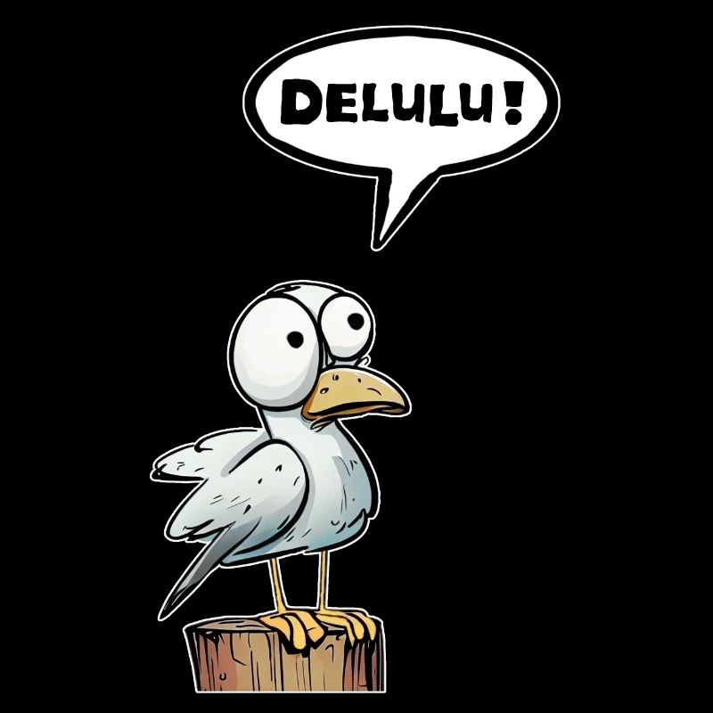 Seagull speech bubble Delulu