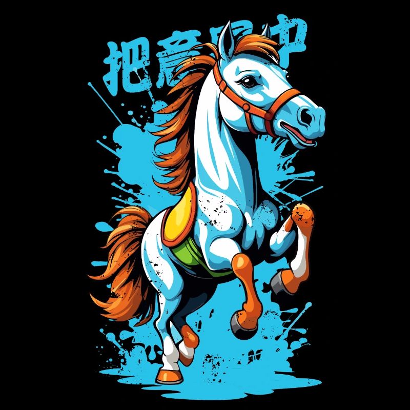 Cheval sauvage en coloré