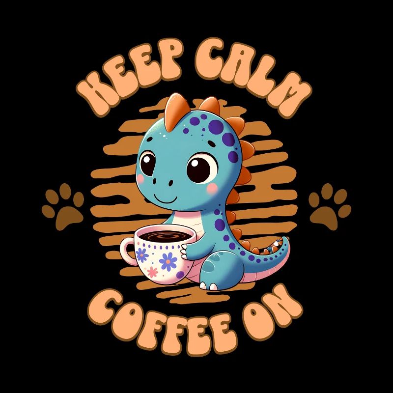 Keep calm Coffee on - Dino