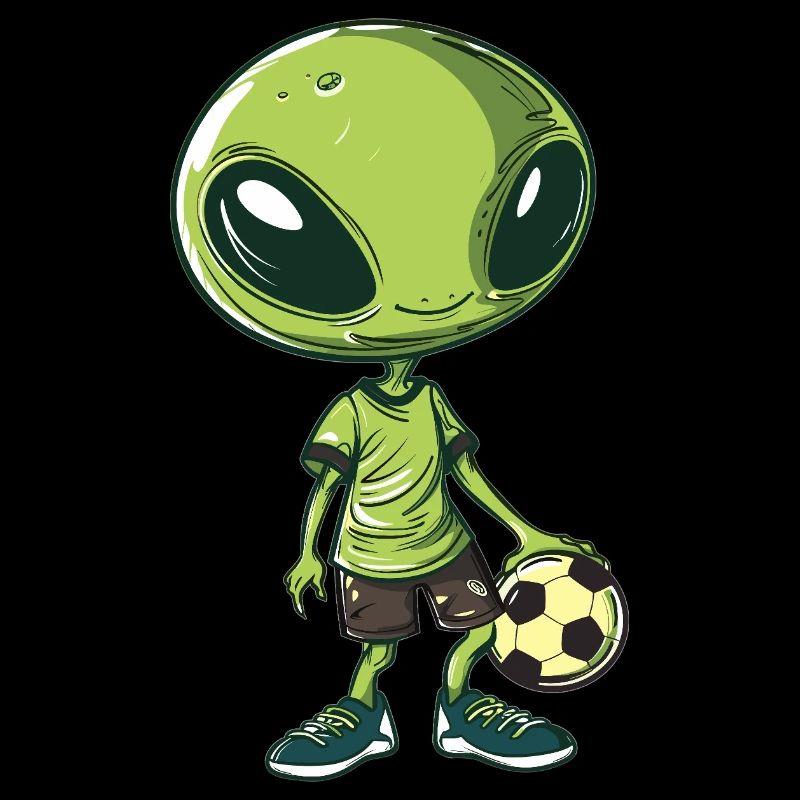 Fußballspielender Alien