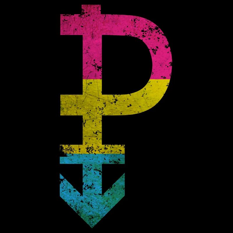 symbol pansexuality pride flag grunge effect