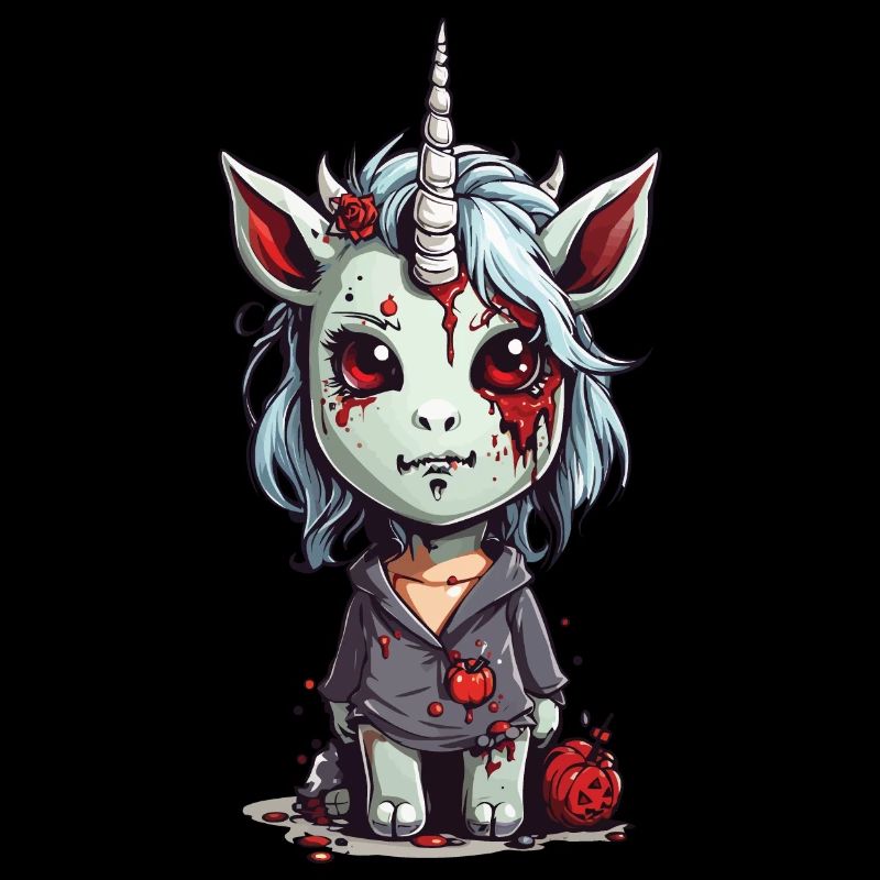 Effrayant Mignon Zombie Licorne Halloween